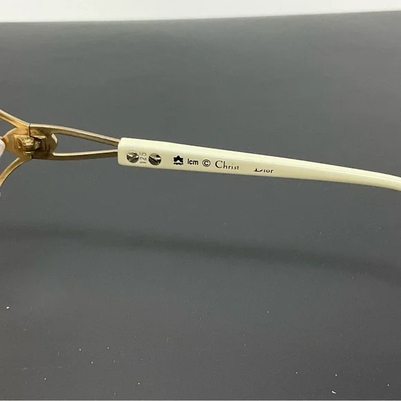 Vintage Christian Dior Vintage 2709 70 Yellow White Gold Sunglasses Frame 58mm - Picture 4 of 16